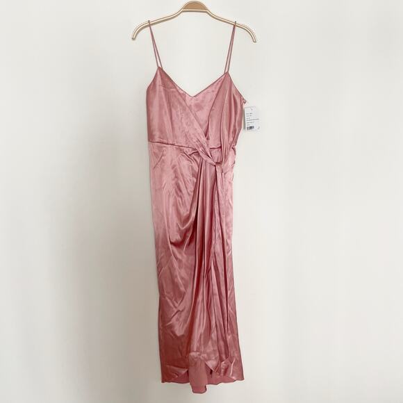 NWT AFTER SIX FAUX WRAP MIDI DRESS TULIP SKIRT Desert ROSE style 6828 6 - Picture 2 of 8